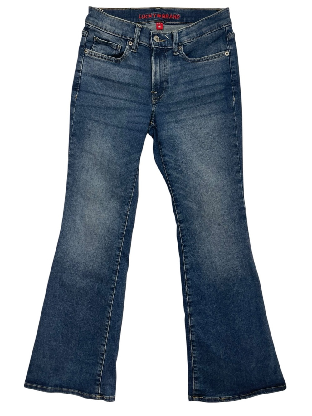 Lucky Brand Sweet Mid Rise Flare Blue Denim Jeans Everyday Stretch Size 6 / 28